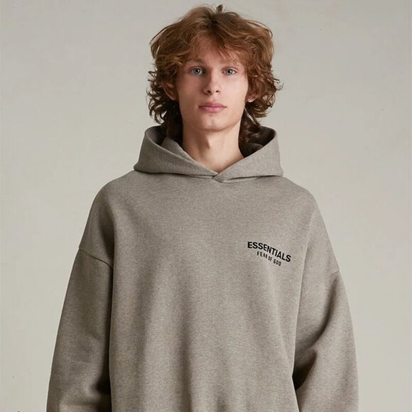 Fear of God ESSENTIALS Heather Grey Fleece Hoodie - Picture 1 of 11